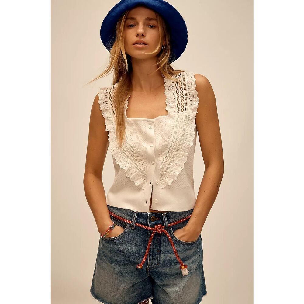 Pilcro Crafted Bib Sweater Tank - XXS